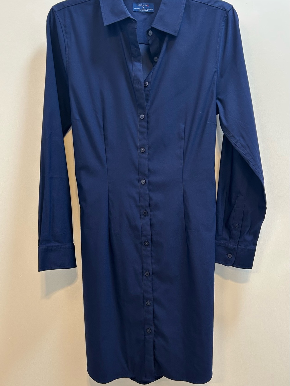 UNTUCKit Navy Long-Sleeve Shirt Dress
